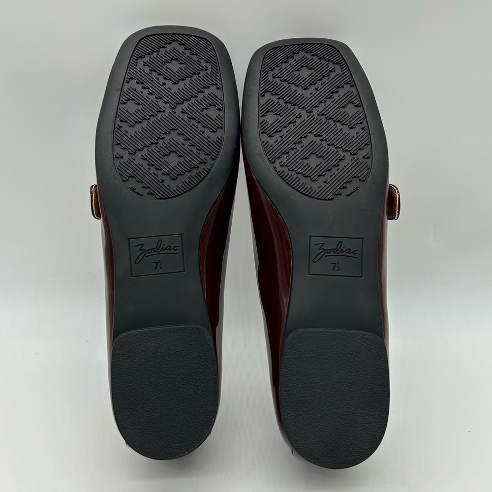 Zodiac Indira Vegan Patent Mary Jane Flats Burgundy Buckle Women’s Sz 7.5M NWB - Picture 8 of 10